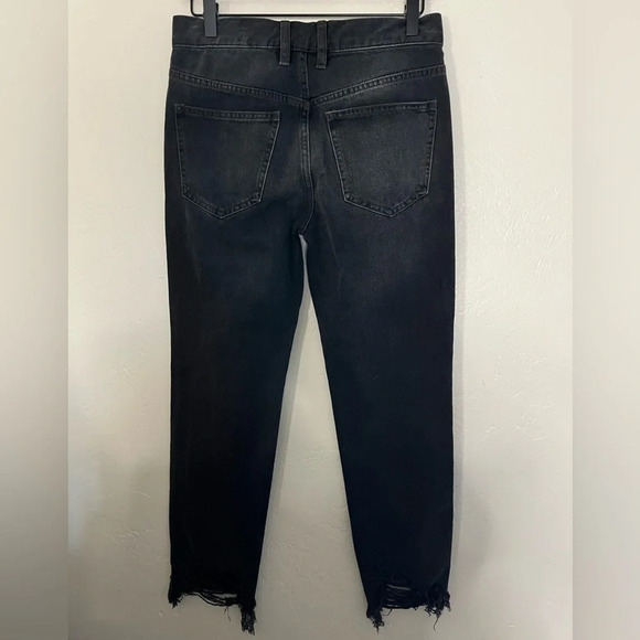 Free People Maggie Distressed Jeans black Sz 25 - Picture 8 of 13